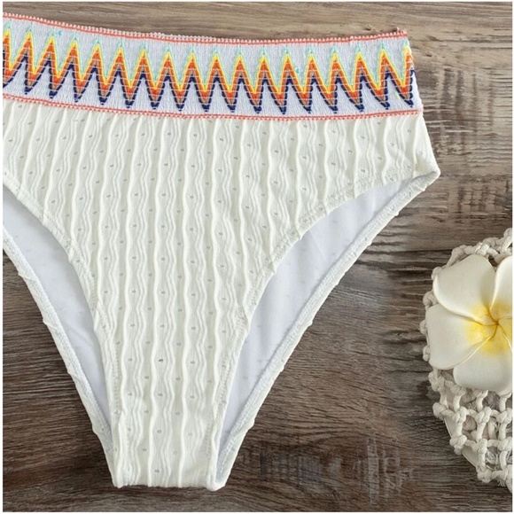 Boho Textured One Shoulder Bikini Beach - Picture 4 of 5